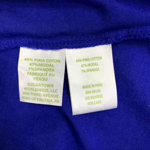 LILLY PULITZER Alessa V-Neck Flounced LS Knit Top Women S Blue Retro Boho Party - Picture 8 of 11